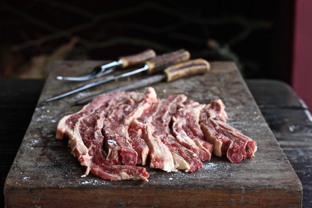 Organic meat at a asado in Valle Sol.