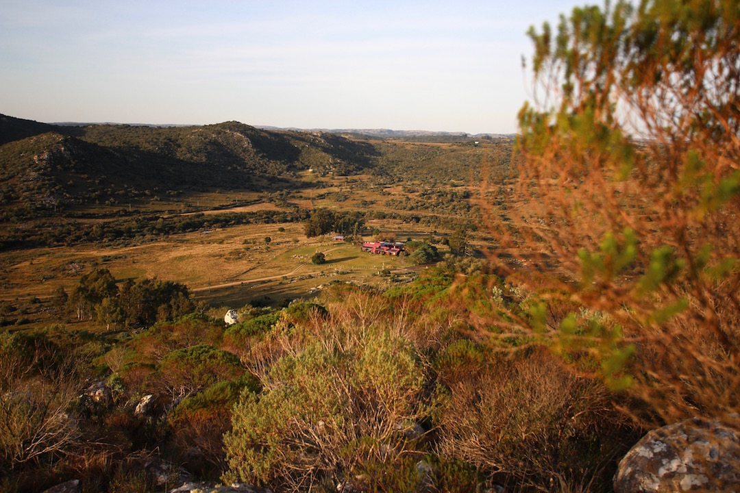 A view from a mountain down to Valle Sol.